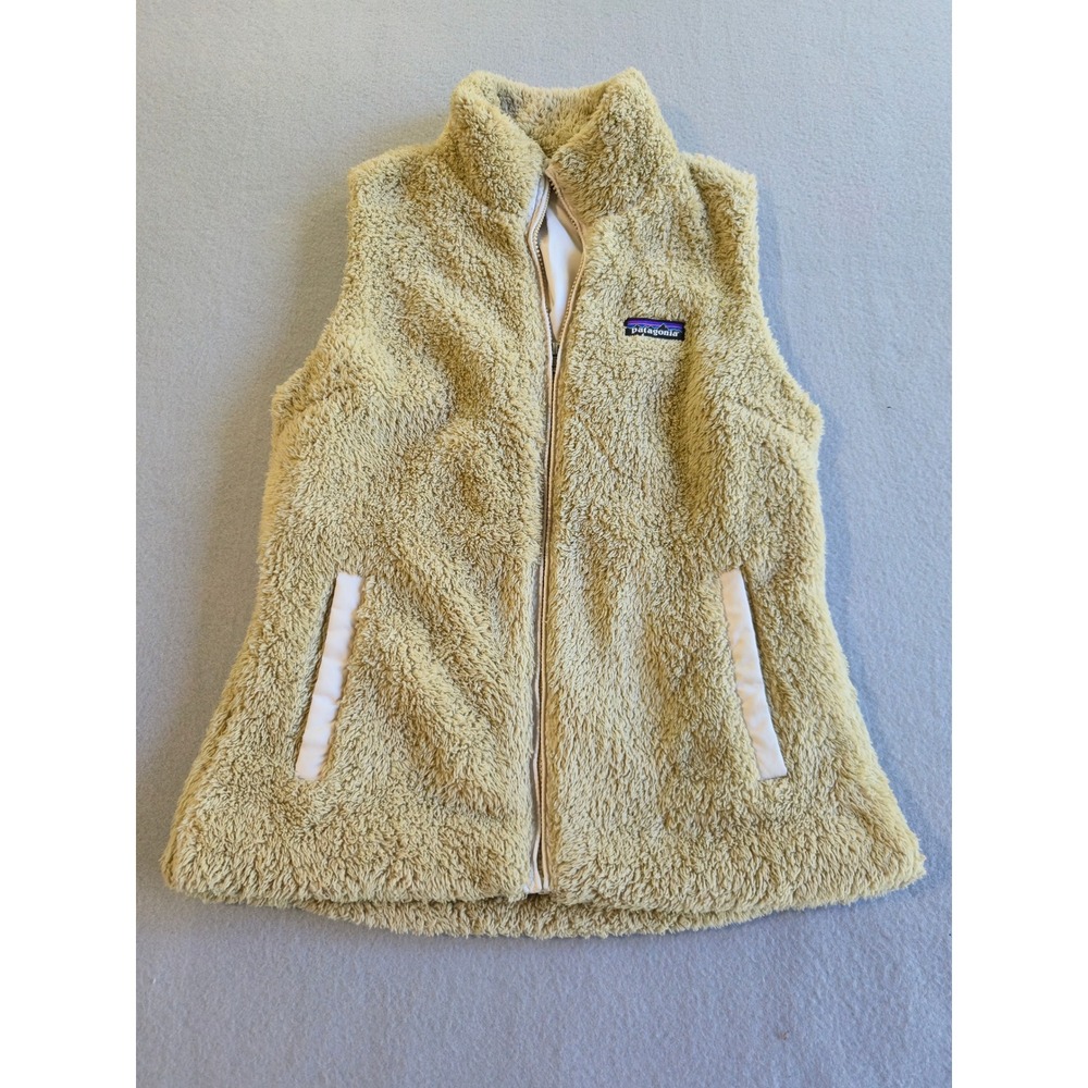 Patagonia Los Gatos Fleece Vest Womens Medium Tan Beige Full Zip High Pile 25221